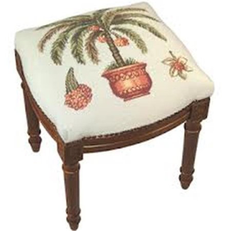 123 CREATIONS 123 Creations C216FS Palm Tree needlepoint stool C216FS